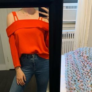 Topshop Cold Shoulder Blouse with Straps